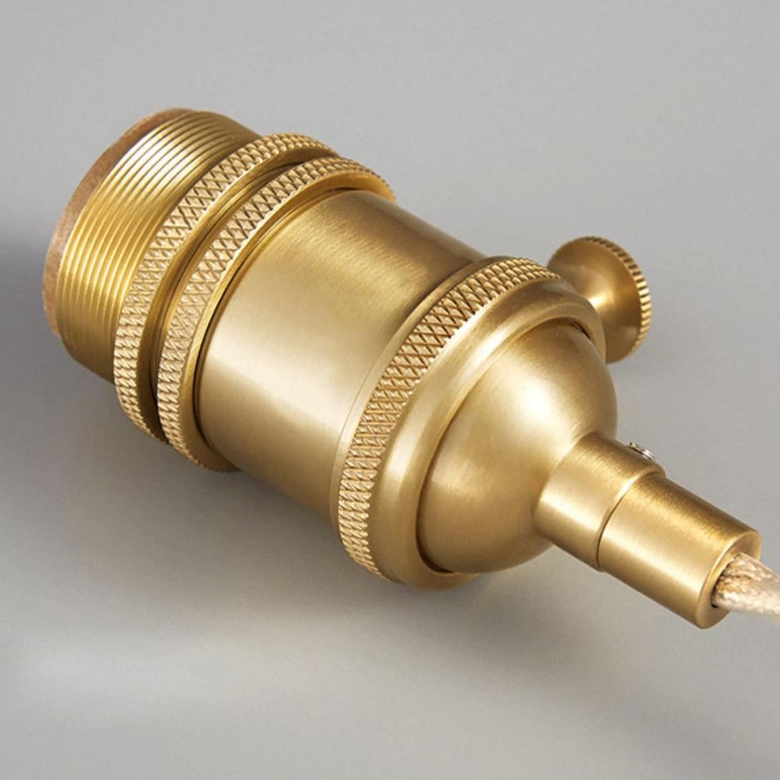Ribbed Glass Dome Brass Pendant Light