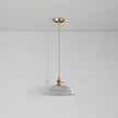 Ribbed Glass Dome Brass Pendant Light