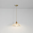 Ribbed Glass Dome Brass Pendant Light