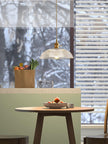 Ribbed Glass Dome Brass Pendant Light