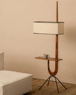 Adjustable Mid-century Giraffe-Style Walnut Floor Lamp