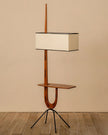 Adjustable Mid-century Giraffe-Style Walnut Floor Lamp