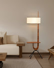 Adjustable Mid-century Giraffe-Style Walnut Floor Lamp