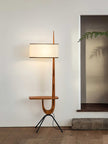 Adjustable Mid-century Giraffe-Style Walnut Floor Lamp