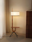 Adjustable Mid-century Giraffe-Style Walnut Floor Lamp