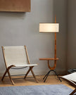 Adjustable Mid-century Giraffe-Style Walnut Floor Lamp