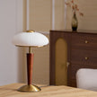 Calvrane Walnut Wood and Glass Table Lamp
