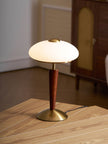 Calvrane Walnut Wood and Glass Table Lamp