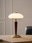Calvrane Walnut Wood and Glass Table Lamp