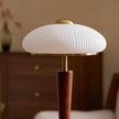 Calvrane Walnut Wood and Glass Table Lamp