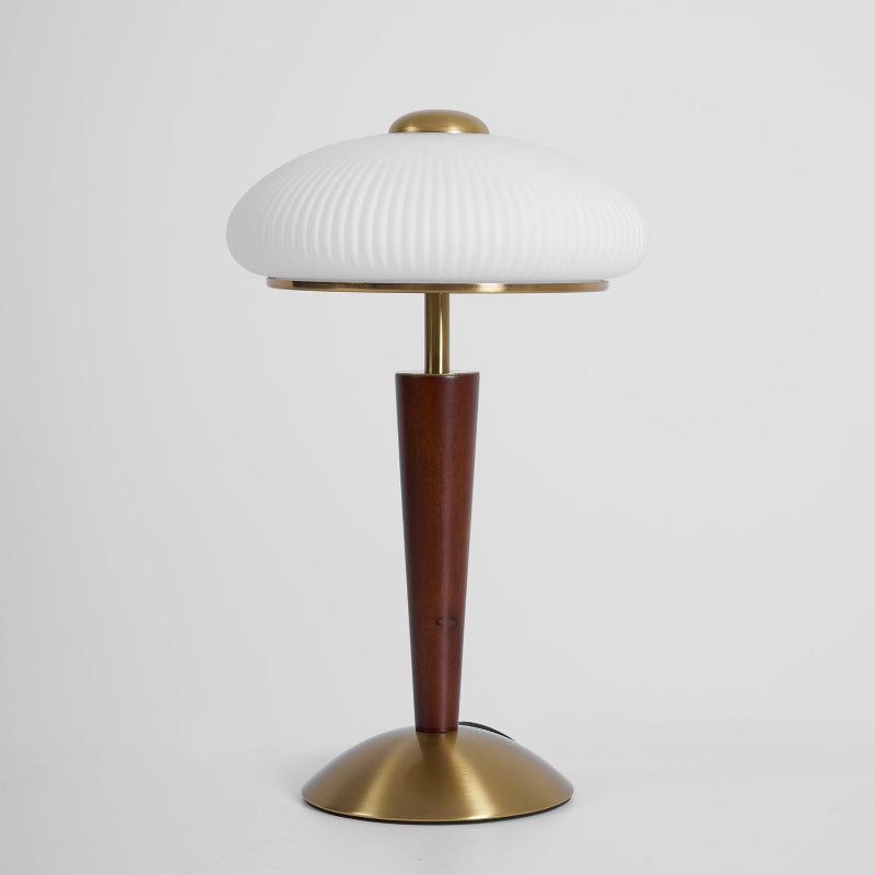 Calvrane Walnut Wood and Glass Table Lamp