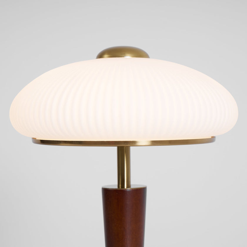Calvrane Walnut Wood and Glass Table Lamp