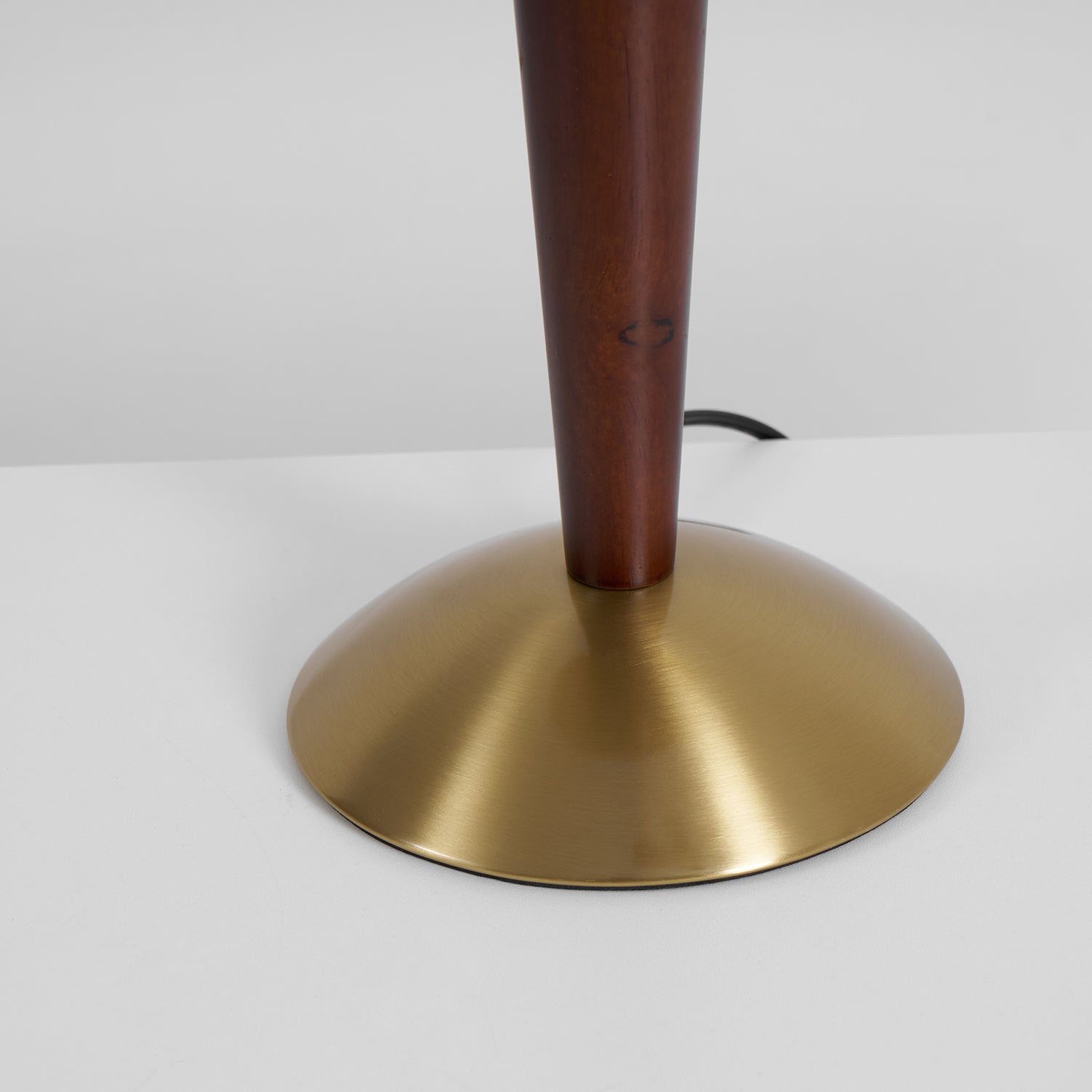 Calvrane Walnut Wood and Glass Table Lamp