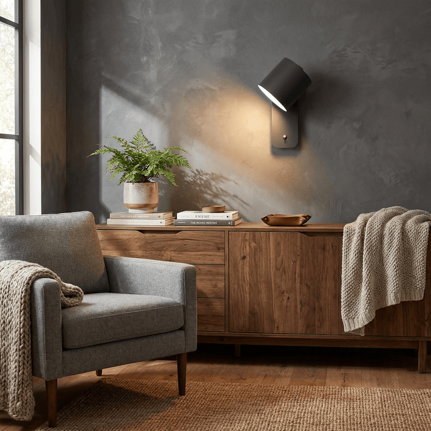 Metal Rotating Cylinder Wall Sconce