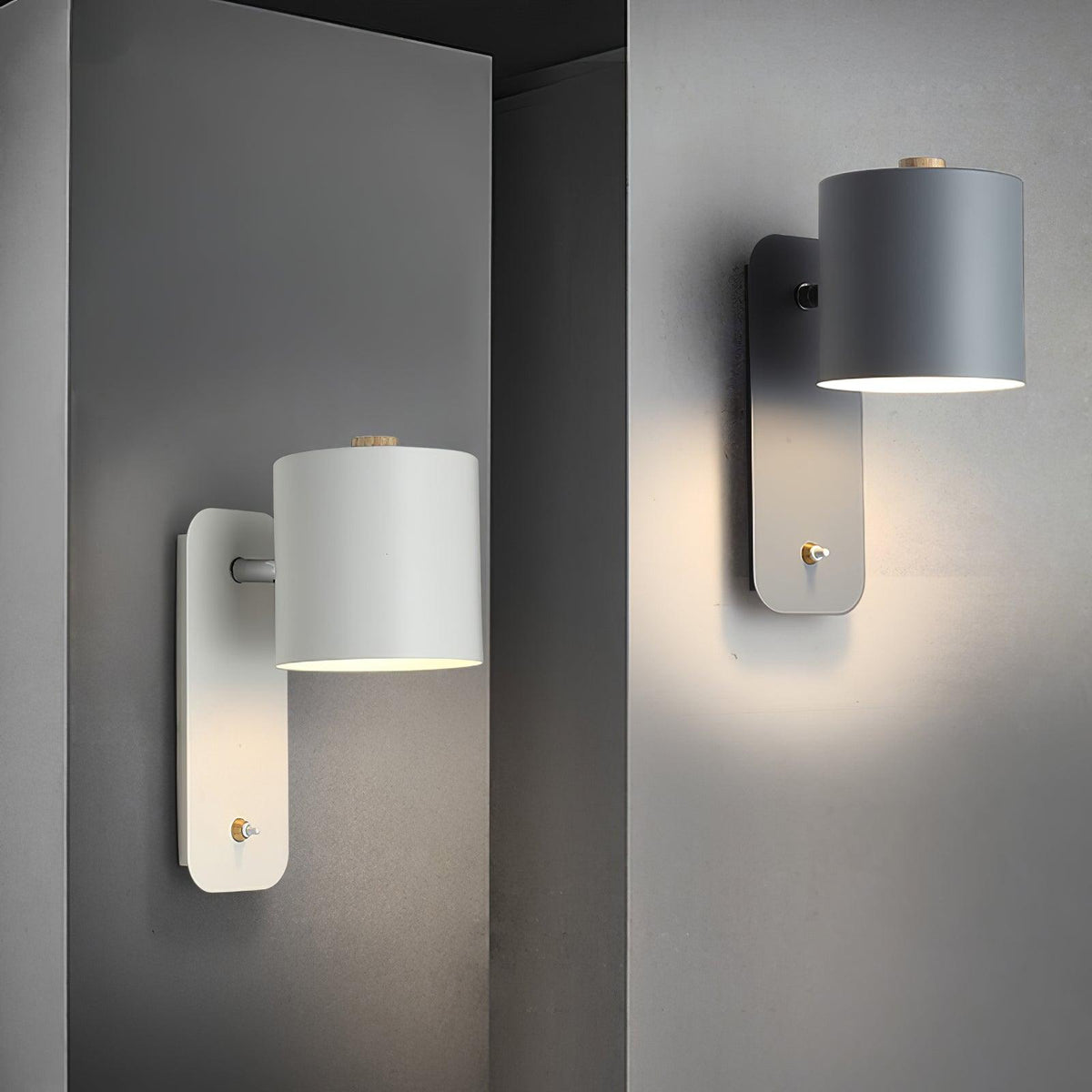 Metal Rotating Cylinder Wall Sconce