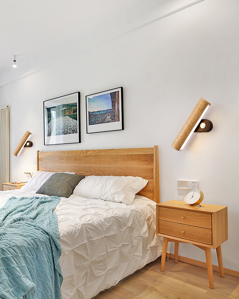 Wood Rotating Tube Wall Sconce
