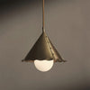 Calvrane Brass Scalloped Cone Pendant Light