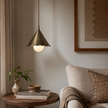 Calvrane Brass Scalloped Cone Pendant Light