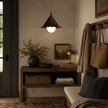 Calvrane Brass Scalloped Cone Pendant Light