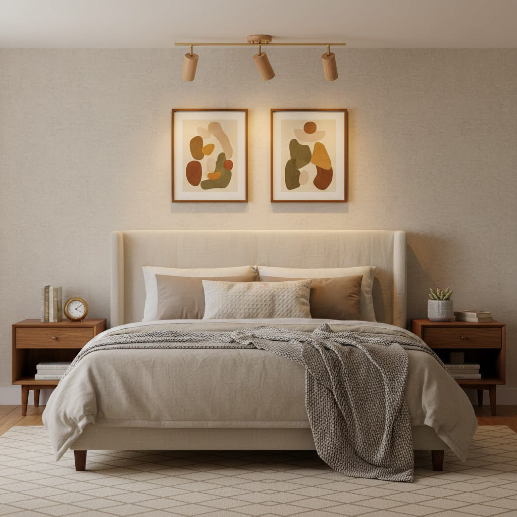 Scandinavian Shaker Ash Wood Multi-Head Spotlight