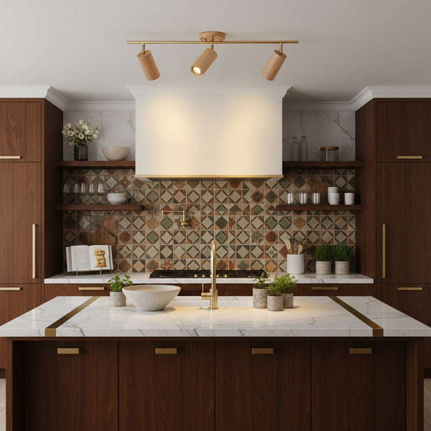 Scandinavian Shaker Ash Wood Multi-Head Spotlight