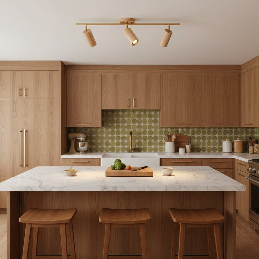 Scandinavian Shaker Ash Wood Multi-Head Spotlight