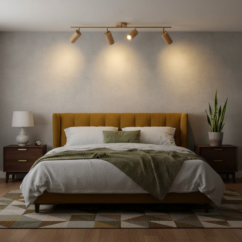 Scandinavian Shaker Ash Wood Multi-Head Spotlight