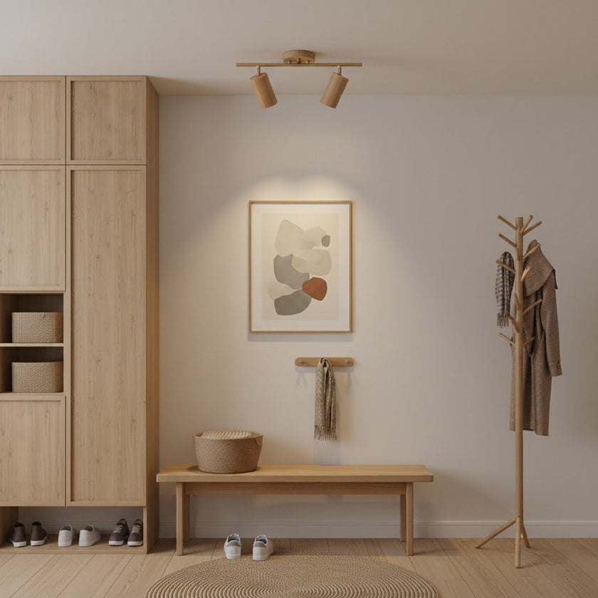 Scandinavian Shaker Ash Wood Multi-Head Spotlight