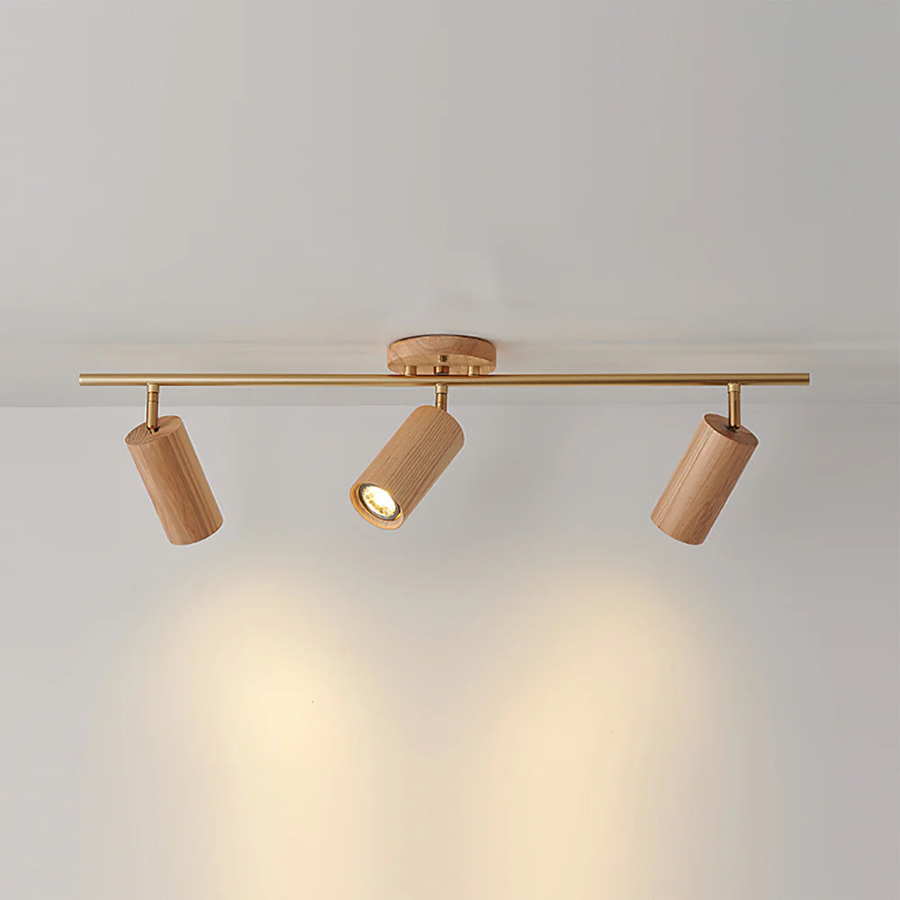 Scandinavian Shaker Ash Wood Multi-Head Spotlight