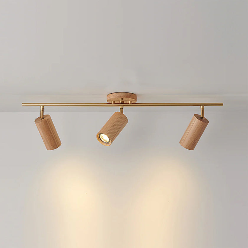 Scandinavian Shaker Ash Wood Multi-Head Spotlight