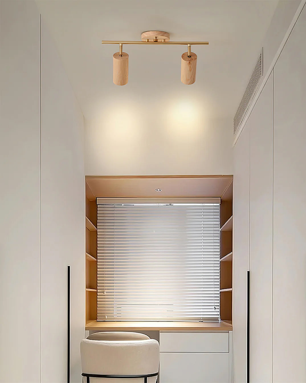 Scandinavian Shaker Ash Wood Multi-Head Spotlight