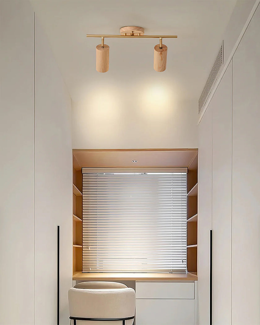 Scandinavian Shaker Ash Wood Multi-Head Spotlight