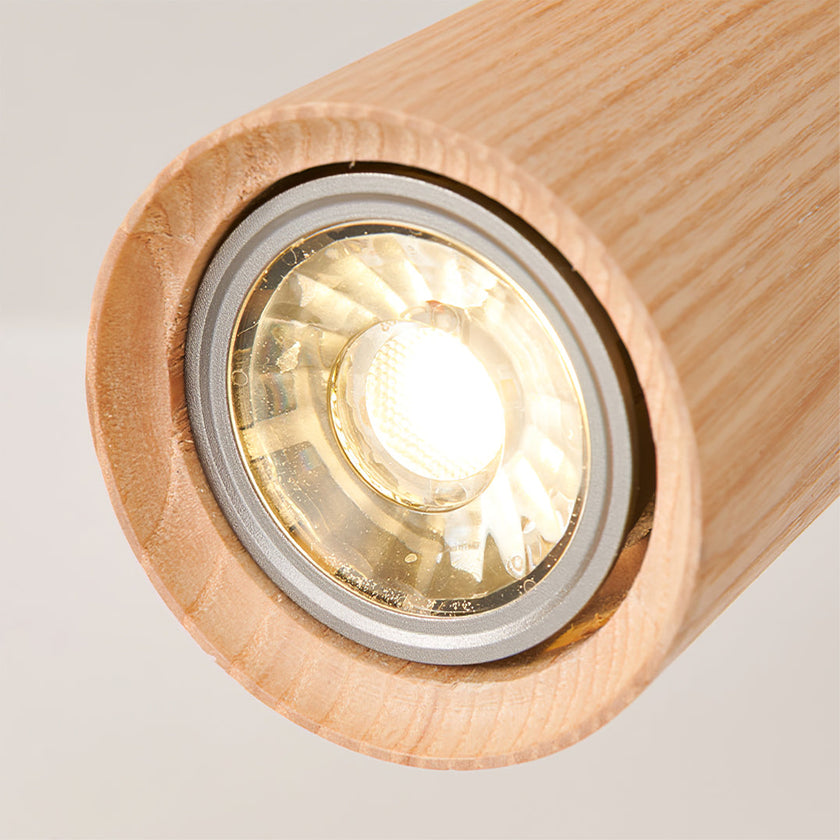 Scandinavian Shaker Ash Wood Multi-Head Spotlight