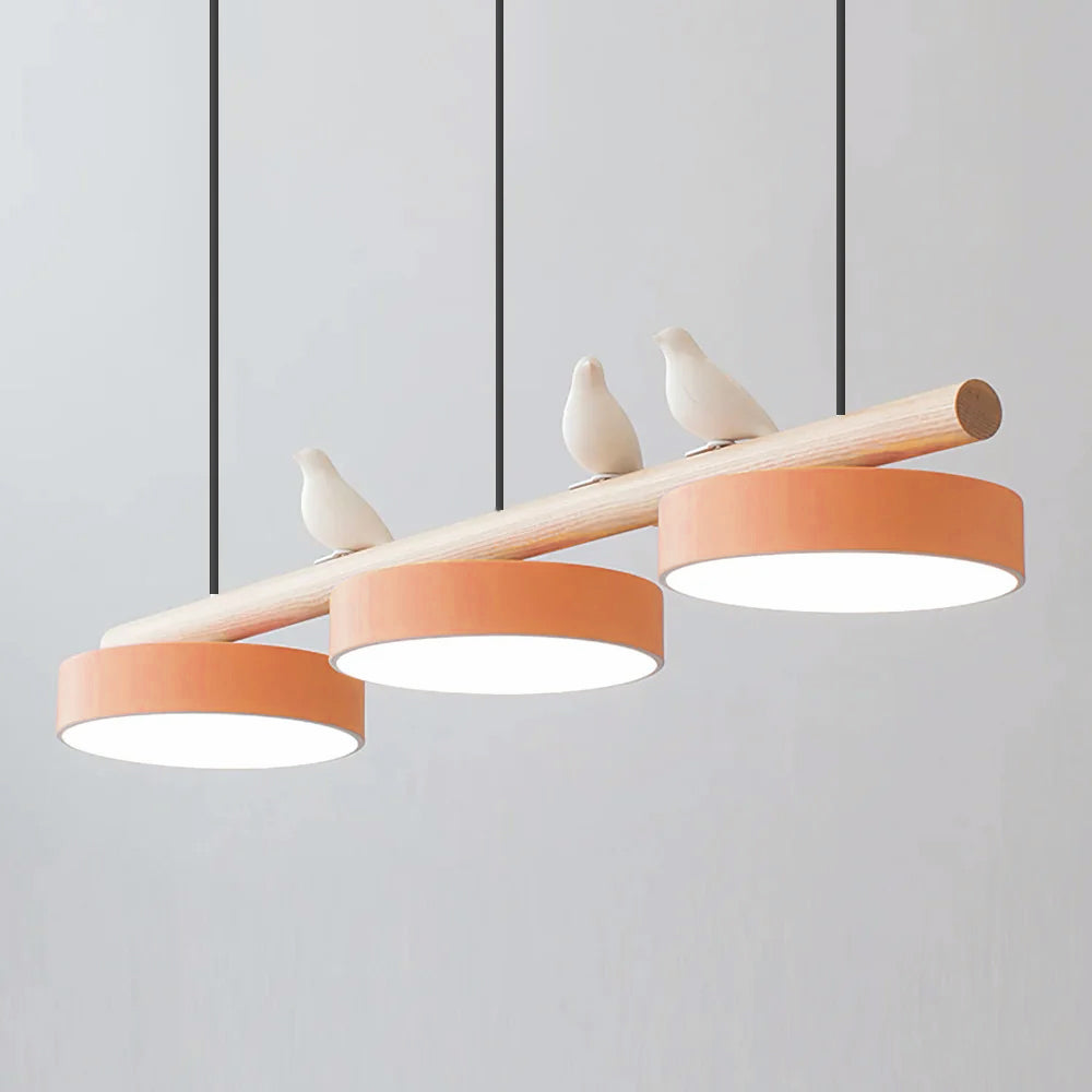 Scandinavian Bird Resin Linear Pendant Lamp
