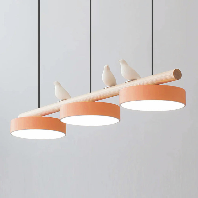 Scandinavian Bird Resin Linear Pendant Lamp