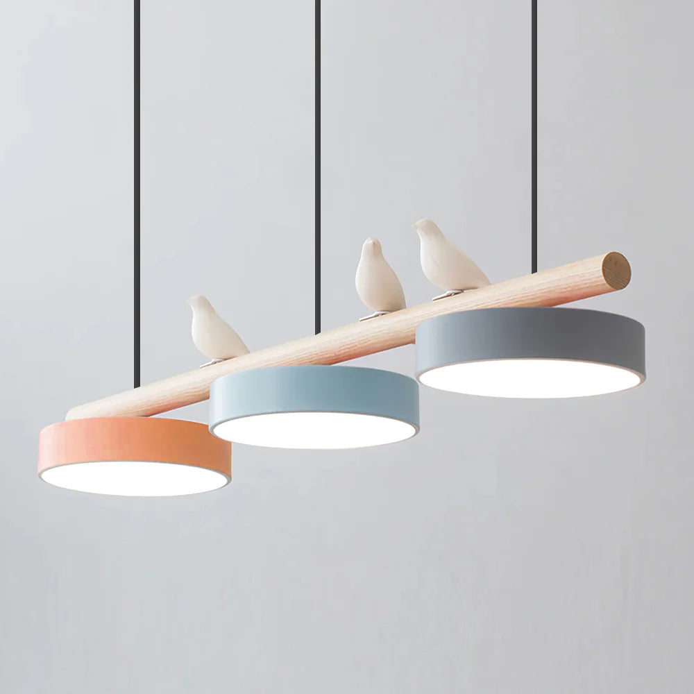 Scandinavian Bird Resin Linear Pendant Lamp