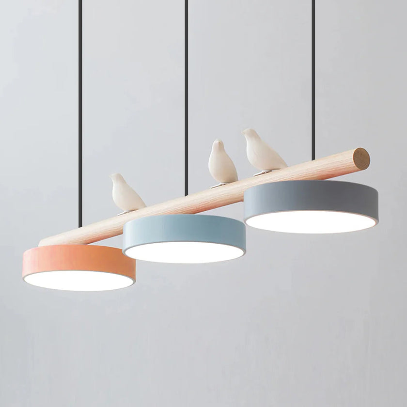 Scandinavian Bird Resin Linear Pendant Lamp