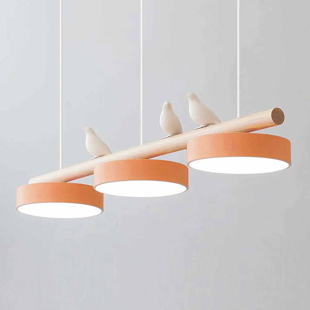Scandinavian Bird Resin Linear Pendant Lamp