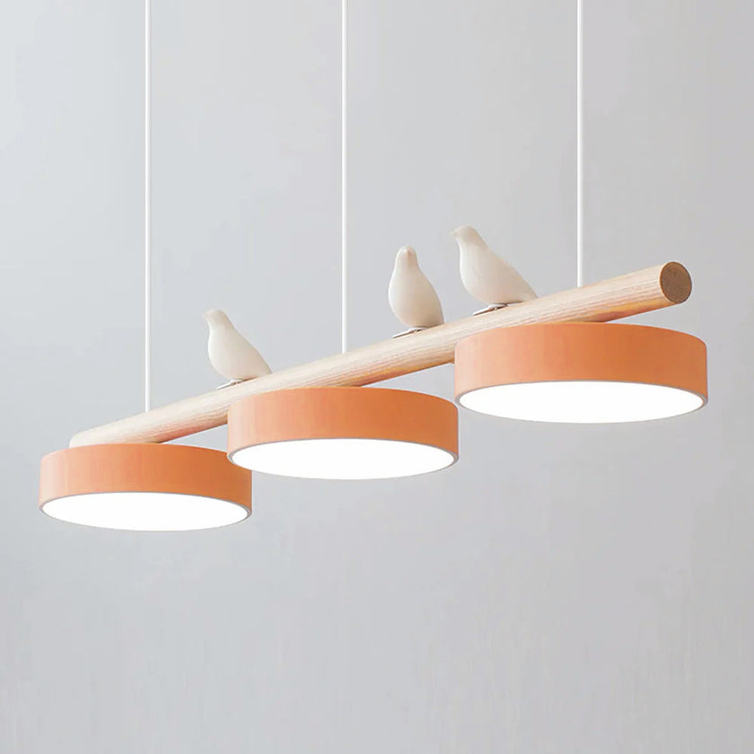 Scandinavian Bird Resin Linear Pendant Lamp