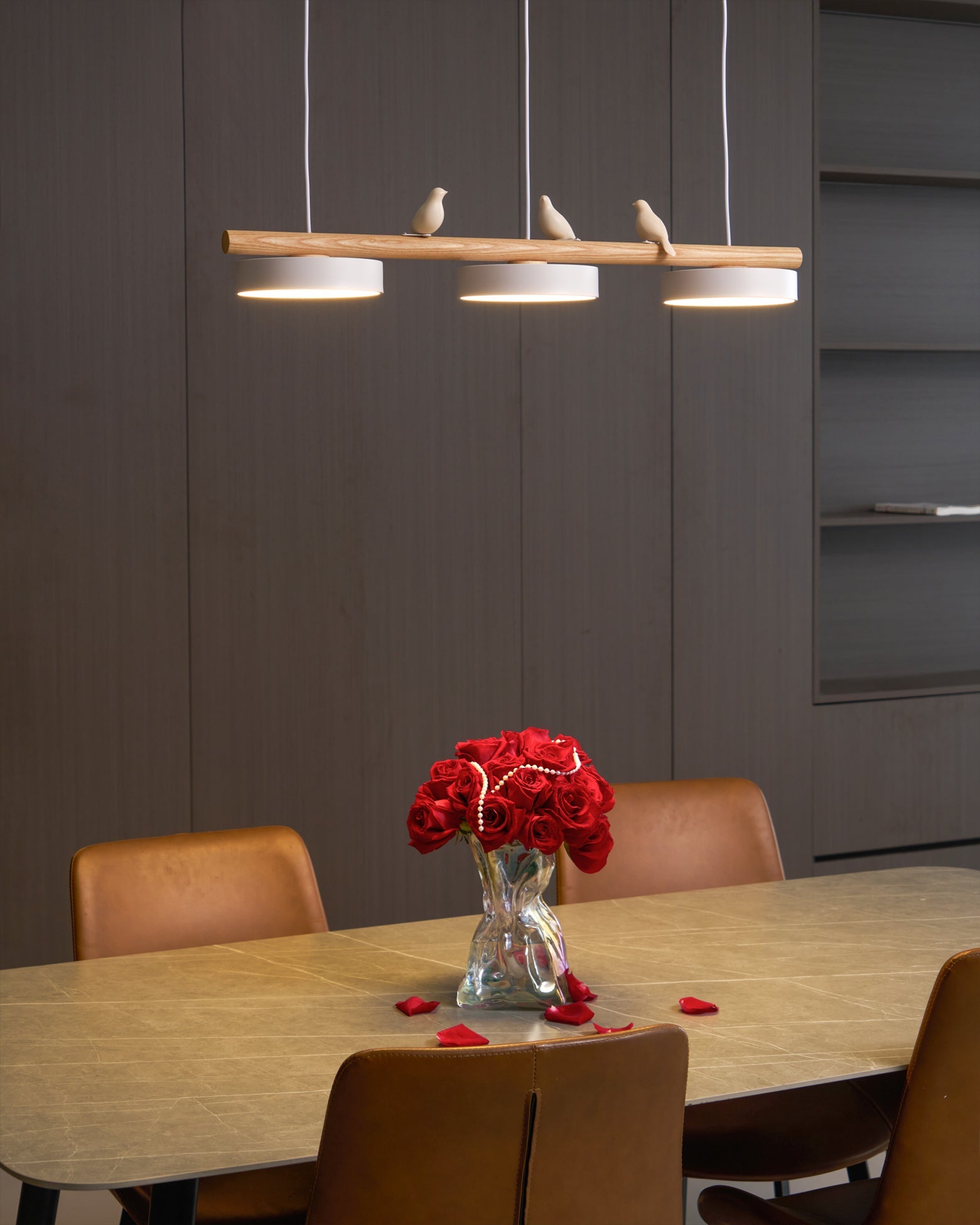 Scandinavian Bird Resin Linear Pendant Lamp