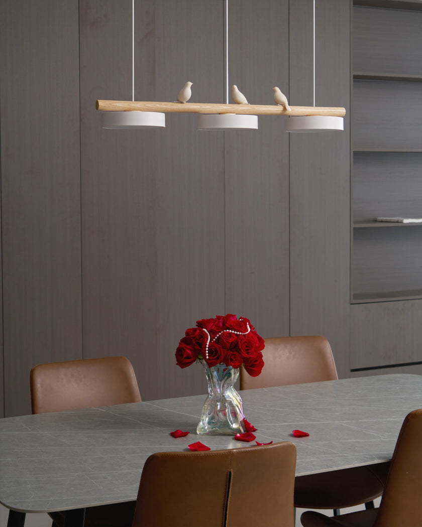 Scandinavian Bird Resin Linear Pendant Lamp