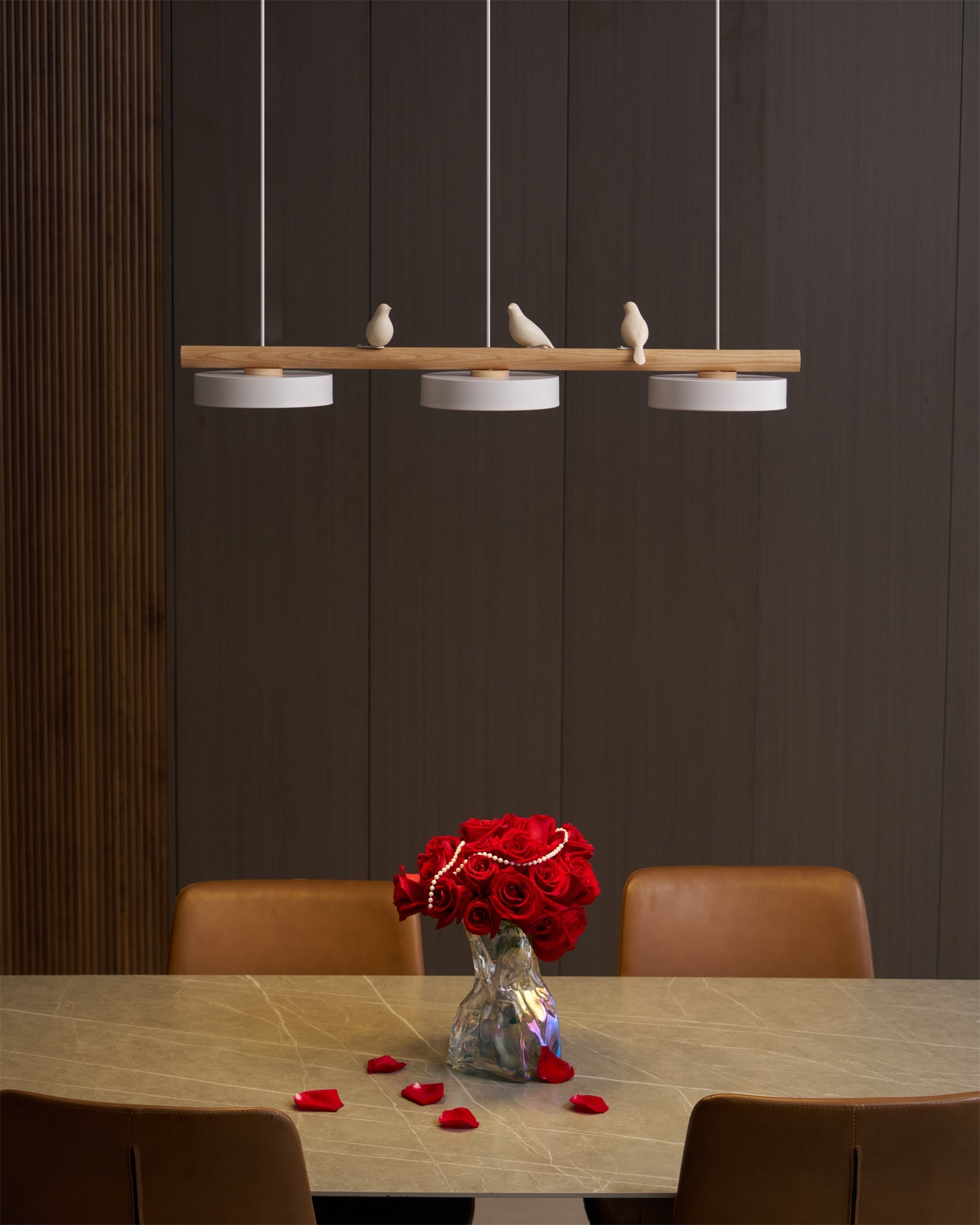 Scandinavian Bird Resin Linear Pendant Lamp