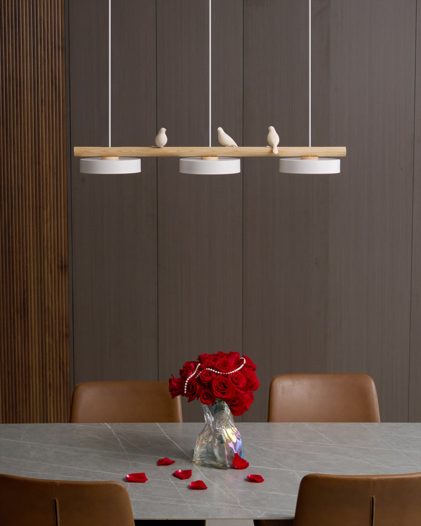 Scandinavian Bird Resin Linear Pendant Lamp