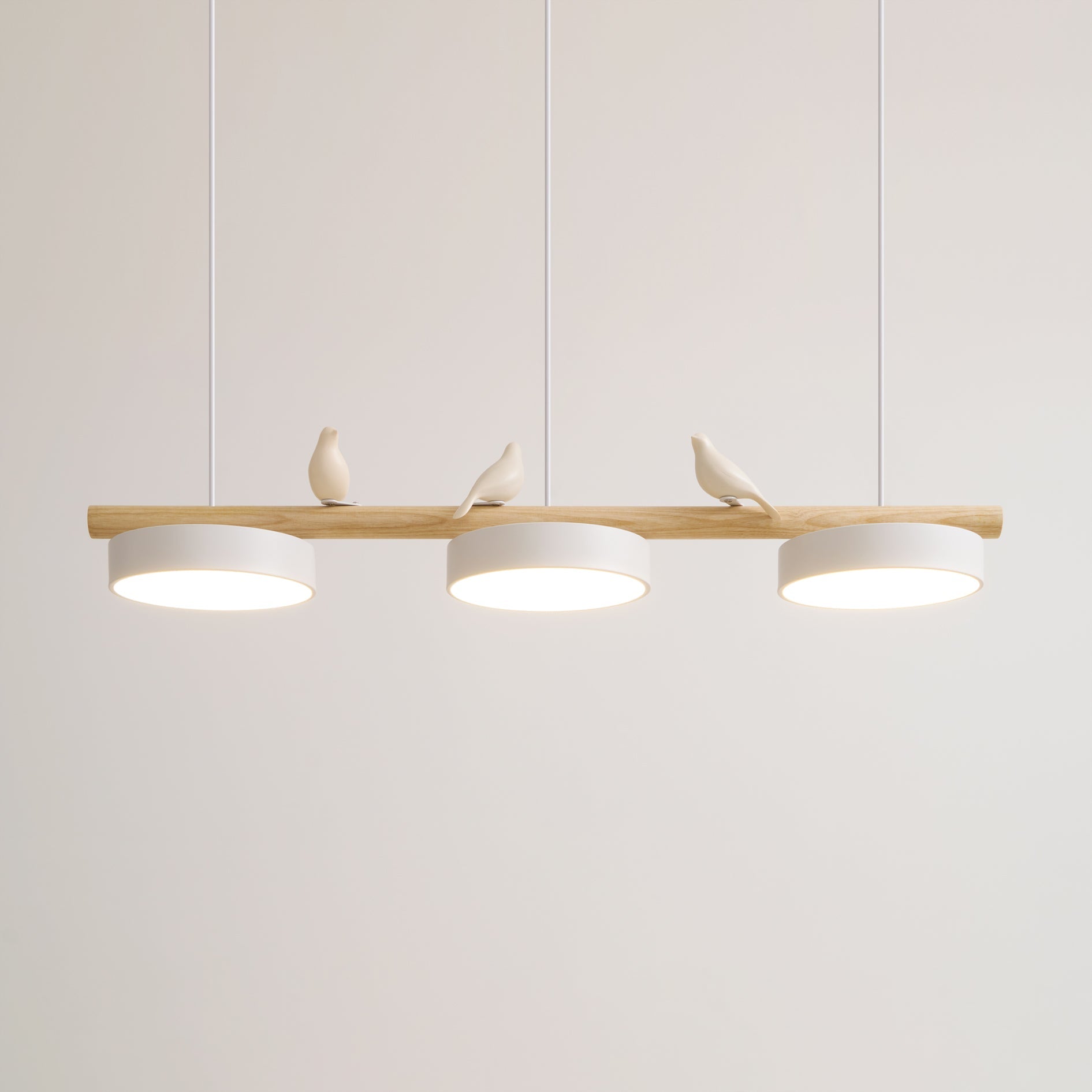 Scandinavian Bird Resin Linear Pendant Lamp