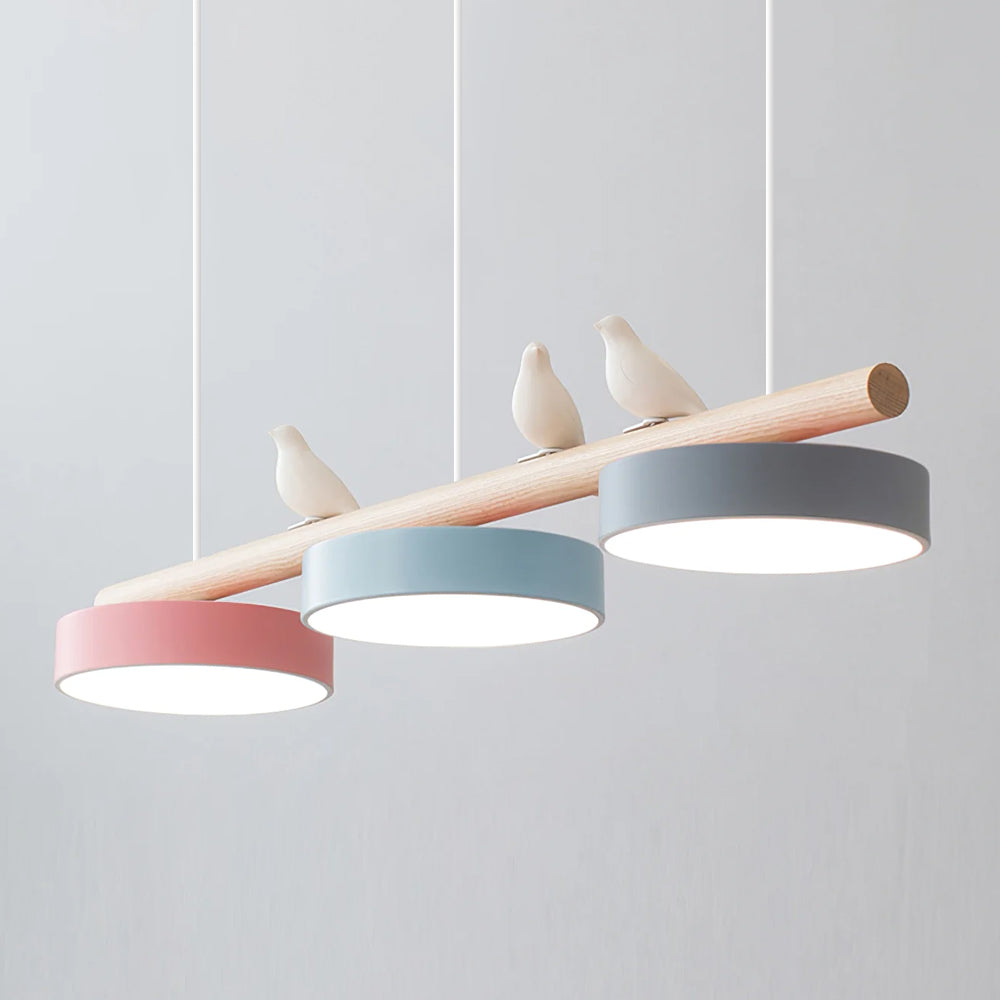 Scandinavian Bird Resin Linear Pendant Lamp