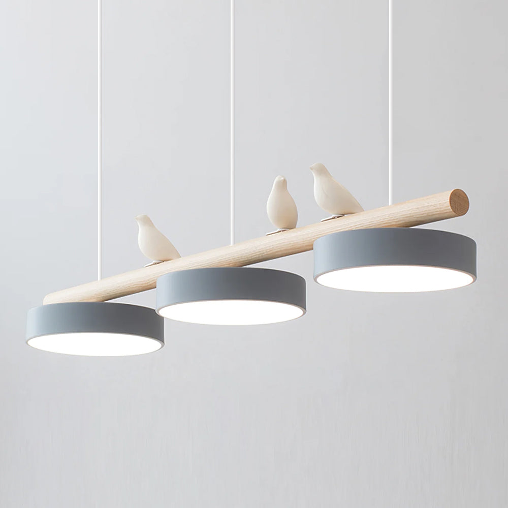 Scandinavian Bird Resin Linear Pendant Lamp