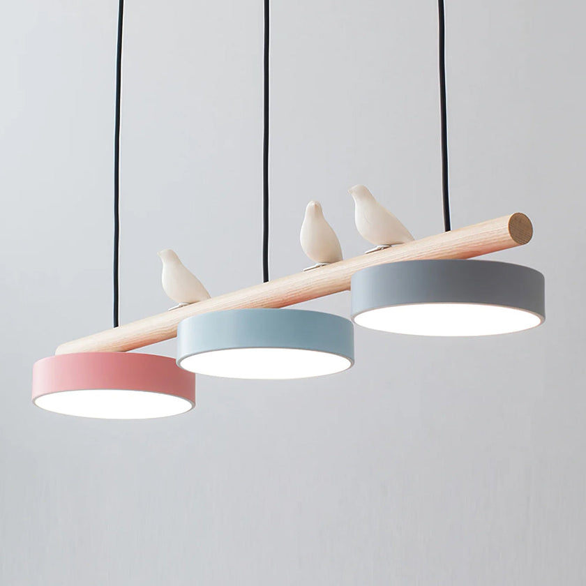 Scandinavian Bird Resin Linear Pendant Lamp