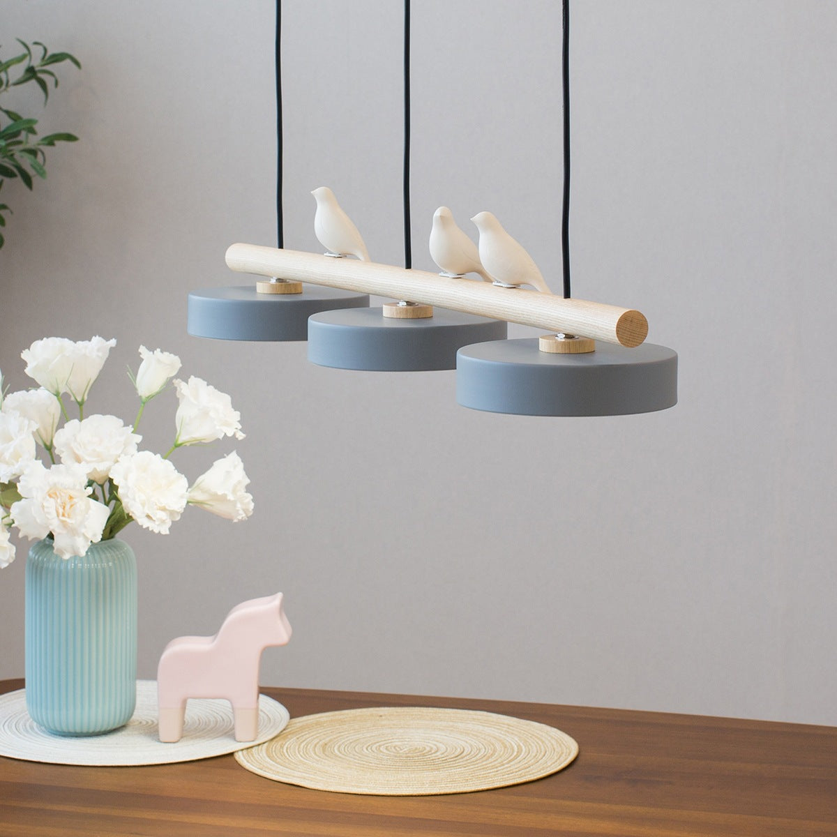 Scandinavian Bird Resin Linear Pendant Lamp