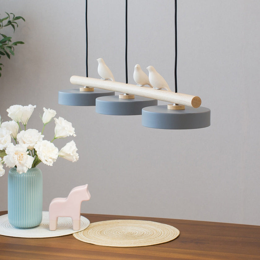 Scandinavian Bird Resin Linear Pendant Lamp