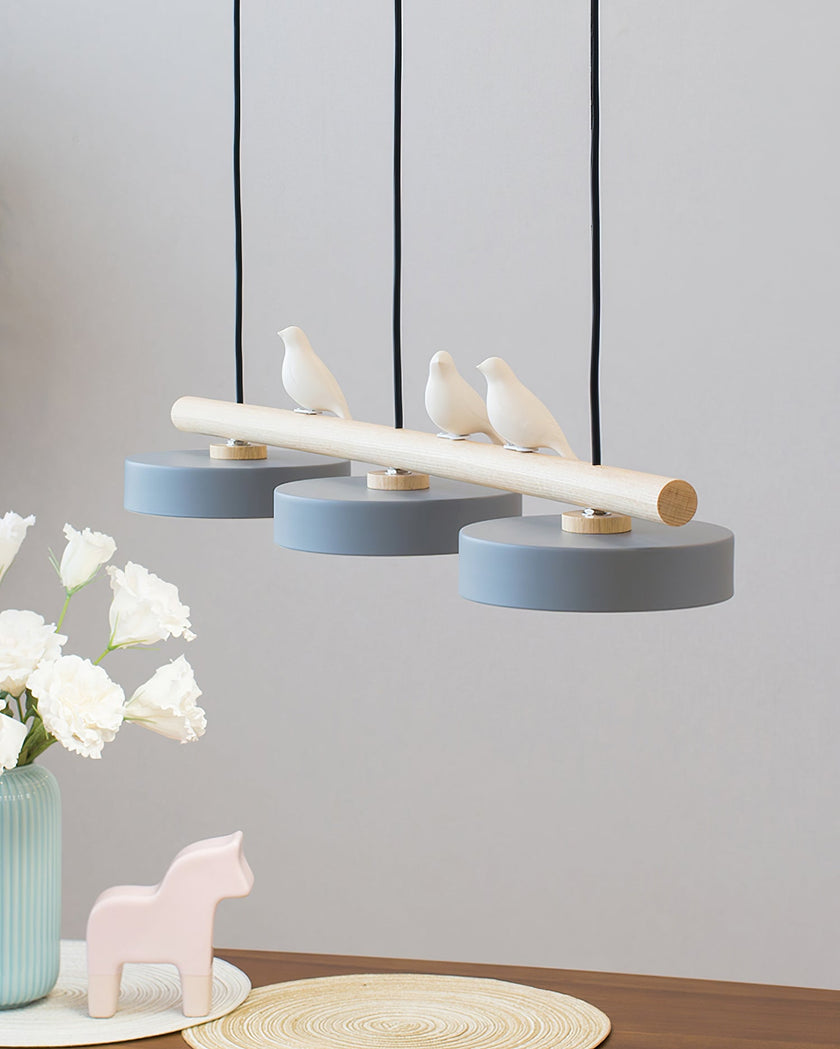 Scandinavian Bird Resin Linear Pendant Lamp